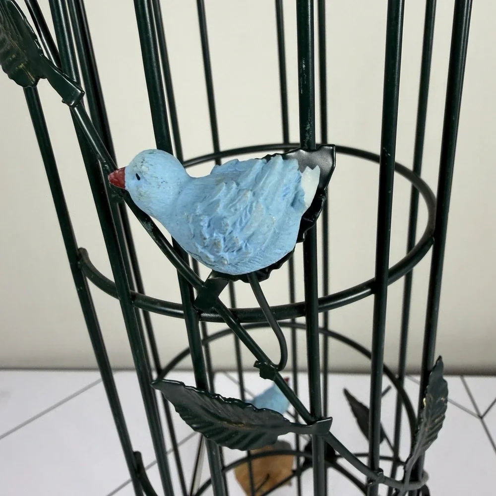 Set Of‎ 3 Paper Plate Napkin Cup Holder Birds Spring Floral Wire Picnic Cottage